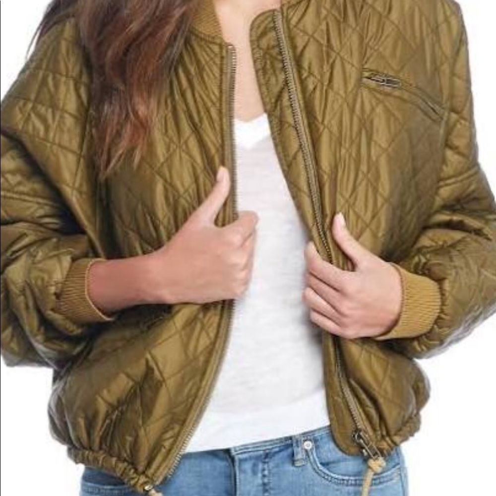Free People Oversize Crop Bomber Jacket